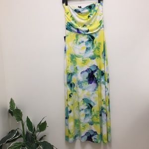 Limited Strapless Floral Spring, Summer Dress